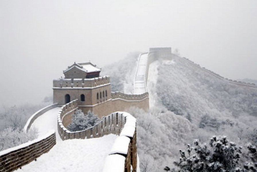 Китайская стена - стена, китай, зима, снег - оригинал