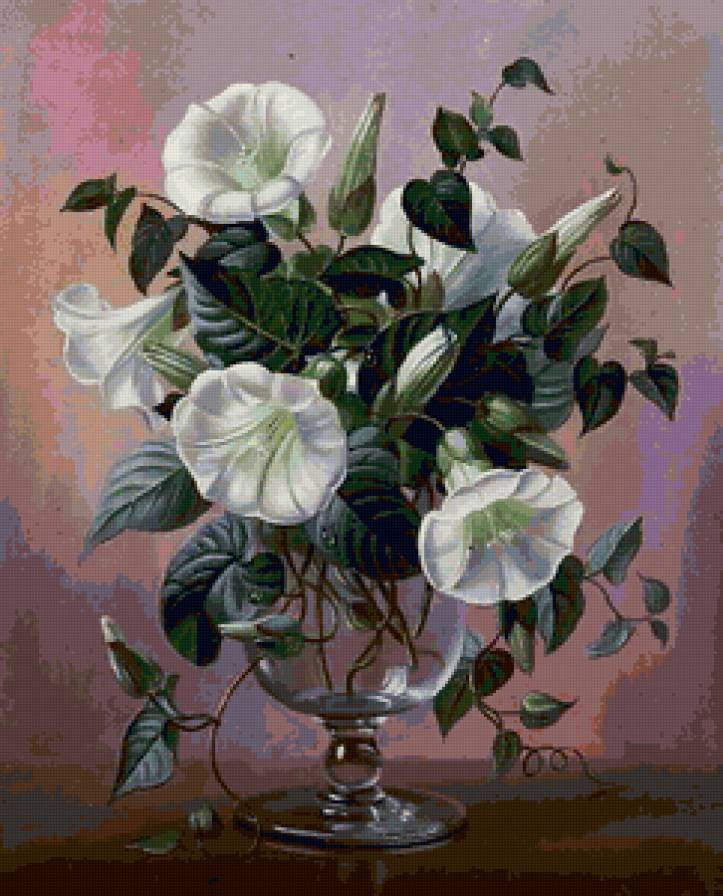 Вьюнок - ваза, картина, вьюнок, натюрморт, цветы, живопись - предпросмотр