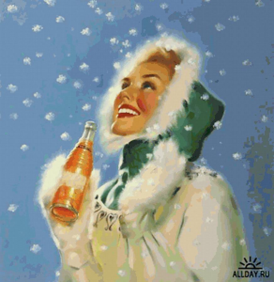 девушка - девушка, женщина, открытка.ретро - предпросмотр