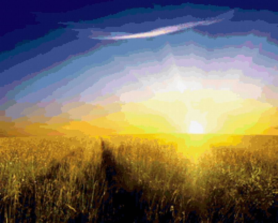 рассвет - поле, солнце, рассвет - предпросмотр