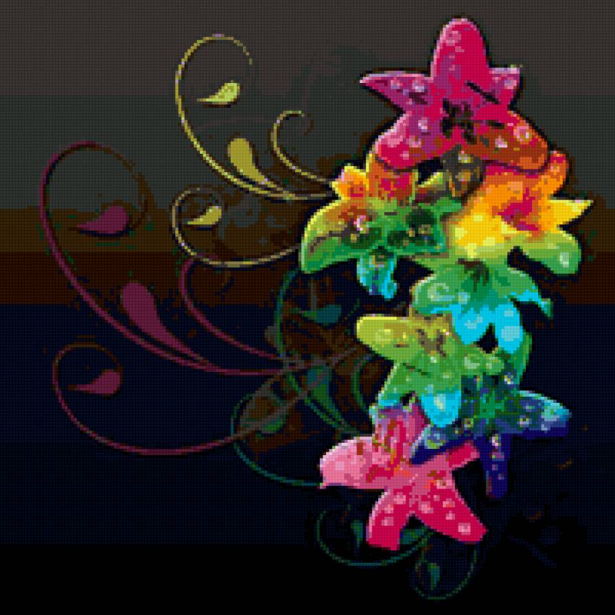 радужные цветы - цветы - предпросмотр