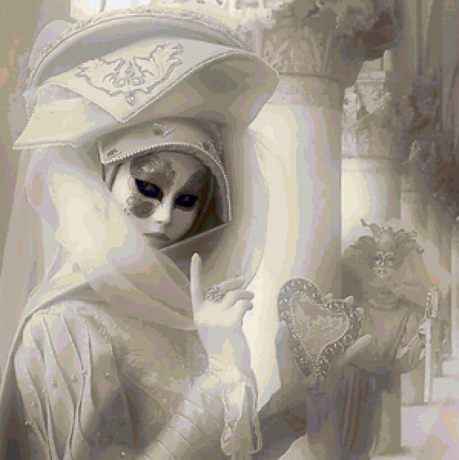 маска тишины - венеция, костюм, картина, маскарад, маска, красота, портрет - предпросмотр