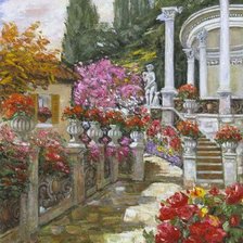 Схема вышивки «Беседка в саду»