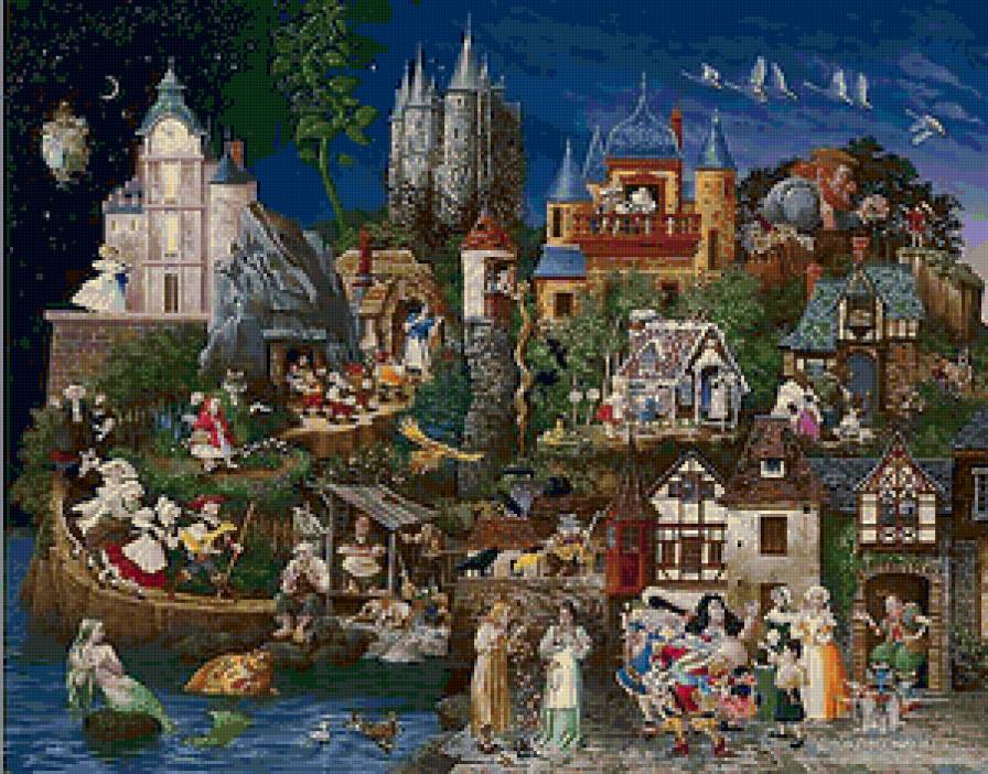 Сказочная картина - картина, сказка, замок - предпросмотр