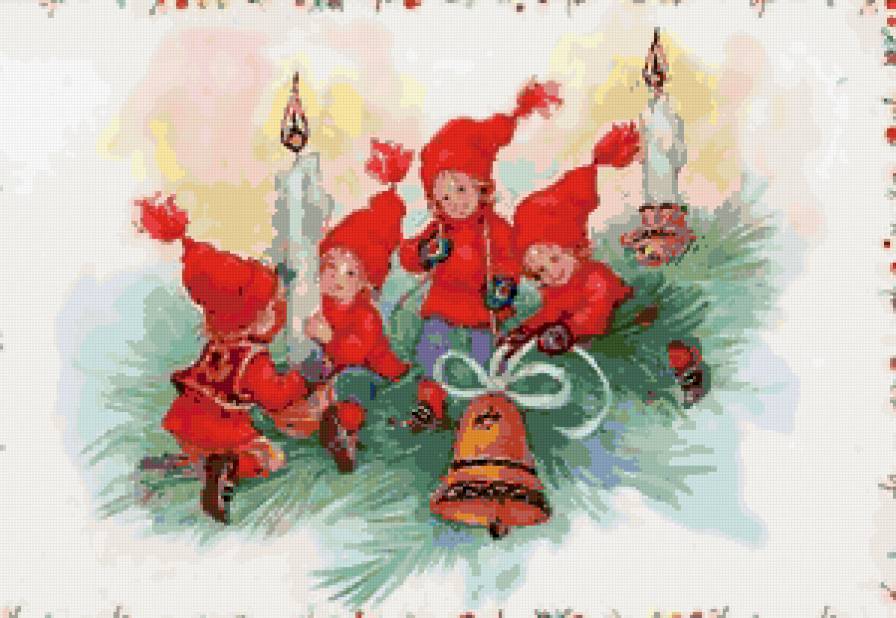 Старые открытки - гномы - предпросмотр