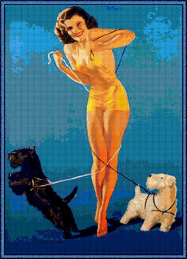 Серия "В американском стиле" - девушка, животные, собаки - предпросмотр