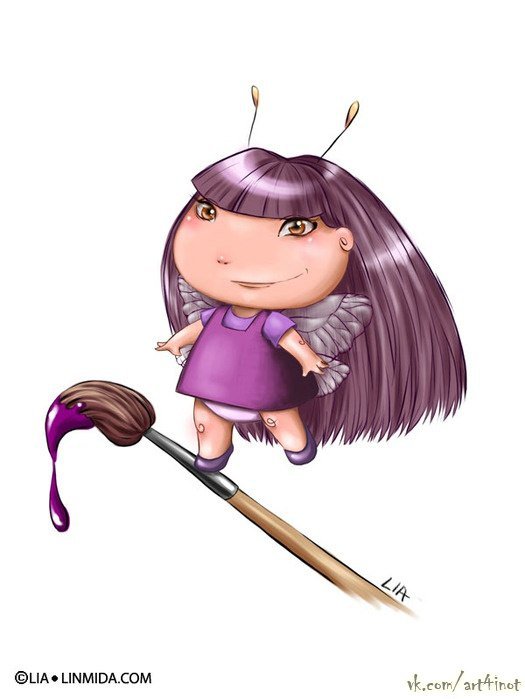 детский рисунок - девочка - оригинал