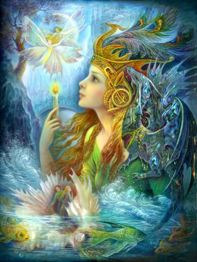 Серия "Ангелы" - девушка, море, ангелы - оригинал