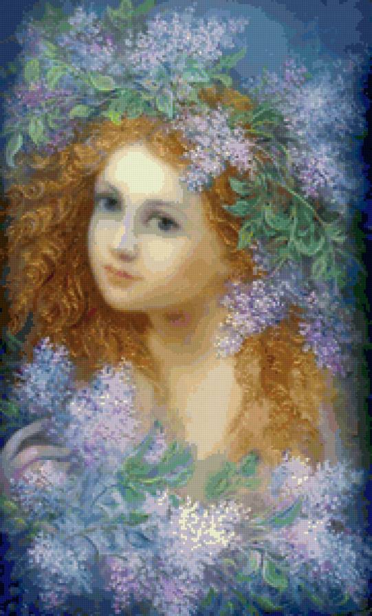 Серия "Ангелы" - девушка, ангел, сирень - предпросмотр