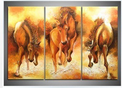 Тройка триптих - триптих, животные, лошади - оригинал