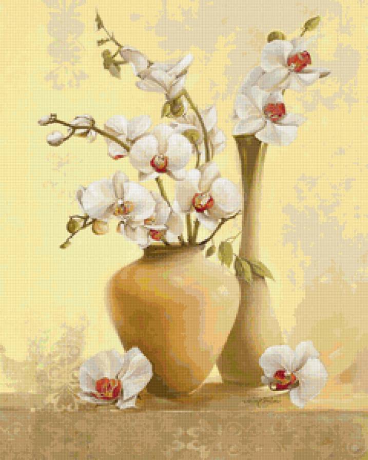 Орхидеи - живопись, декор, цветы - предпросмотр
