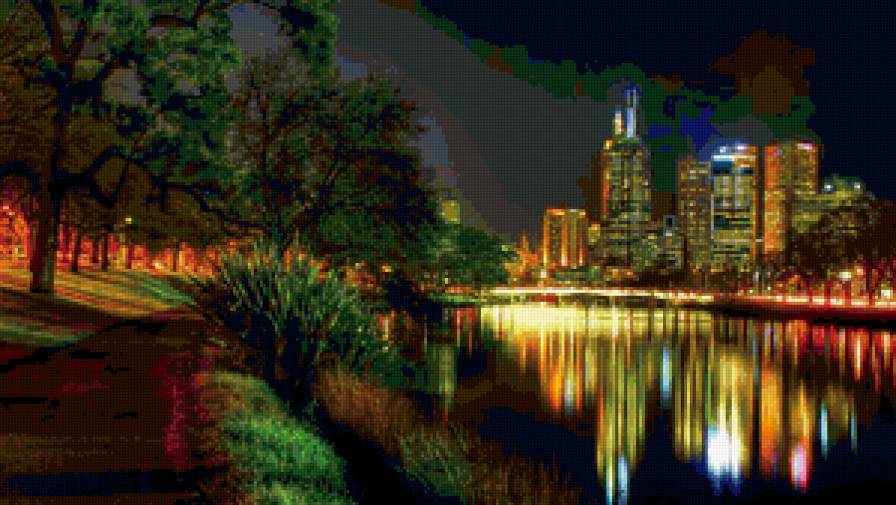 ночной мегаполис - города - предпросмотр