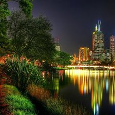 Схема вышивки «ночной мегаполис»