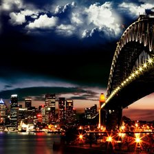 Схема вышивки «ночной мегаполис»