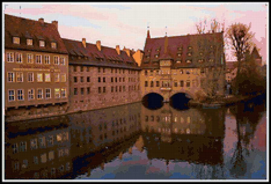 Город на воде - река, городские пейзажи, вода, дом, красота - предпросмотр