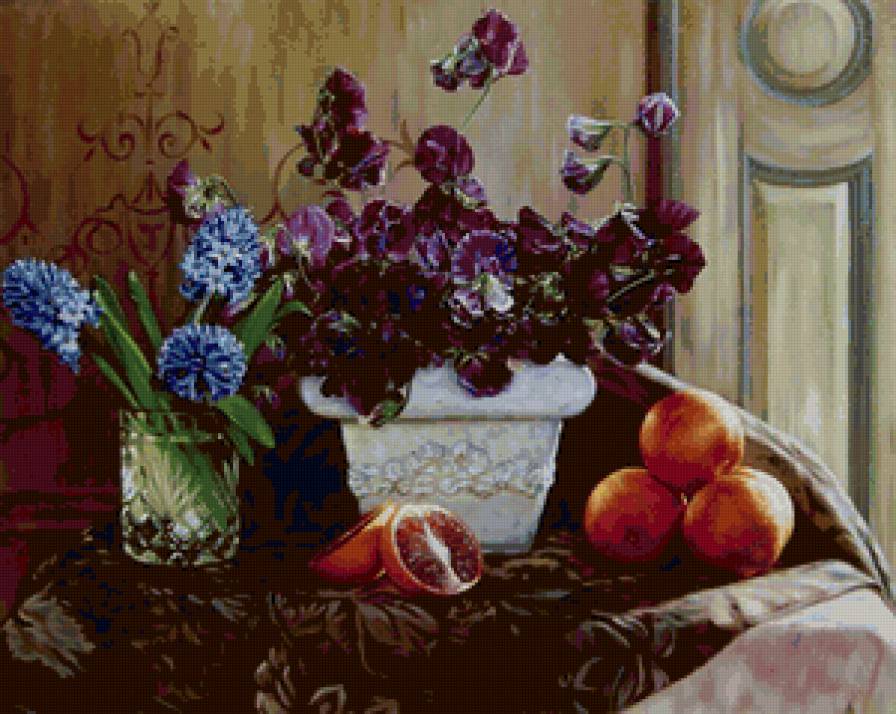 Робин Андерсон - апельсины, букеты, натюрморты, вазы, красота, цветы, розы и пионы - предпросмотр