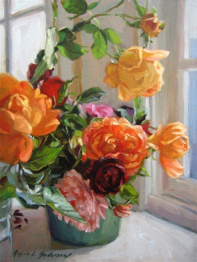 Робин Андерсон - цветы, букеты, вазы, натюрморты, красота, розы и пионы - оригинал
