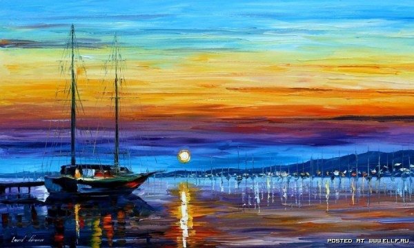 Леонид Афремов - город, пейзаж, художник, природа, красота, река - оригинал