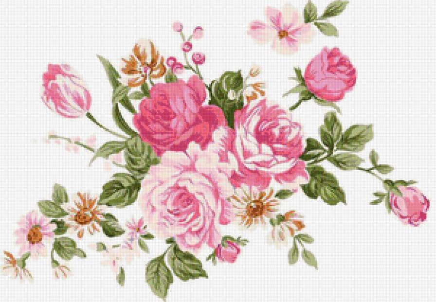 Цветы - рисунок, винтаж, цветы - предпросмотр