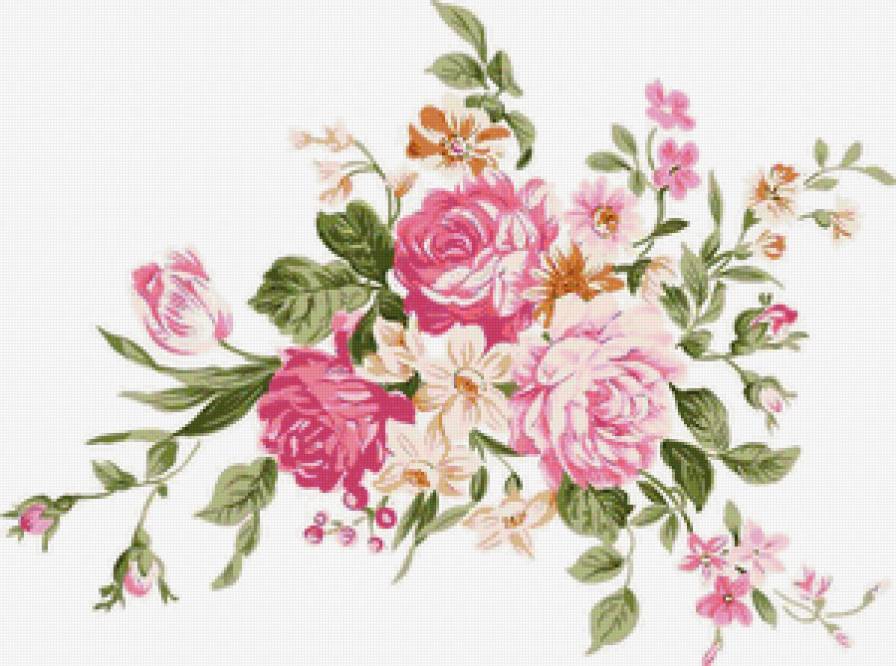 Цветы - винтаж, цветы, рисунок - предпросмотр