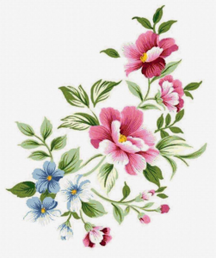 Цветы - рисунок, цветы, винтаж - предпросмотр