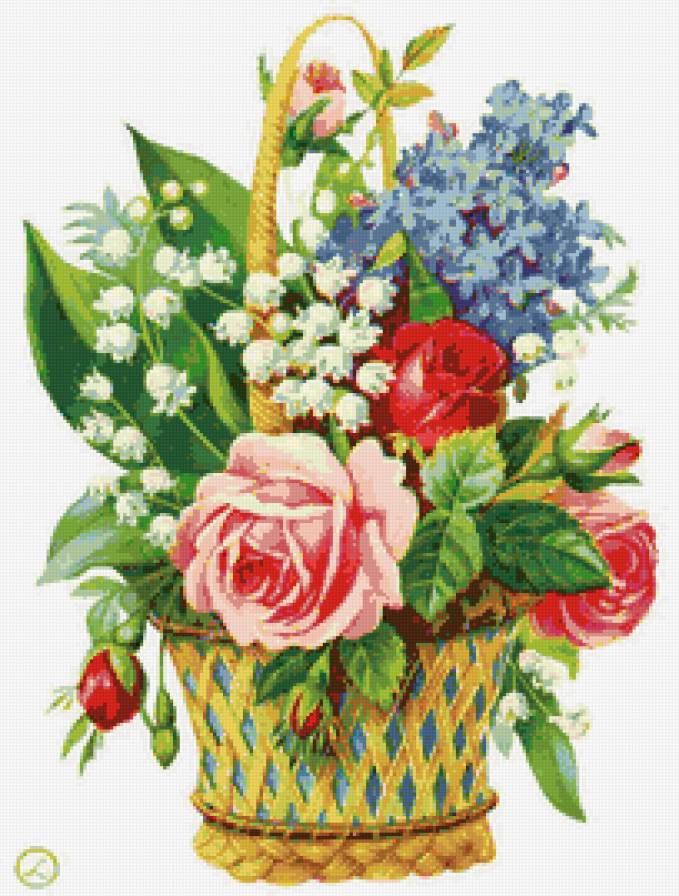 цветы в корзине - предпросмотр