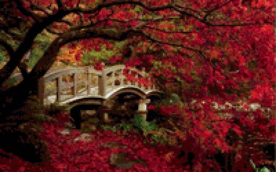 Осень - красота, пейзаж, осень, природа, мост - предпросмотр