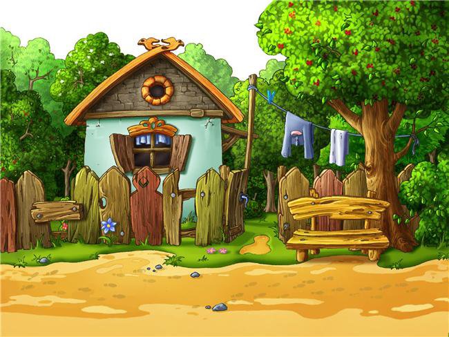 Сказочный домик - домик, пейзаж, детское, сказка - оригинал