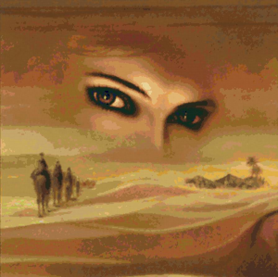 глаза - девушка, пустыня, глаза - предпросмотр