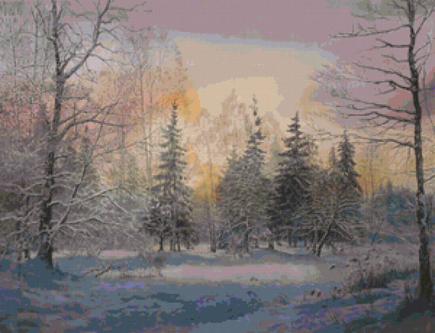 пейзаж - зима, лес, пейзаж, природа - предпросмотр