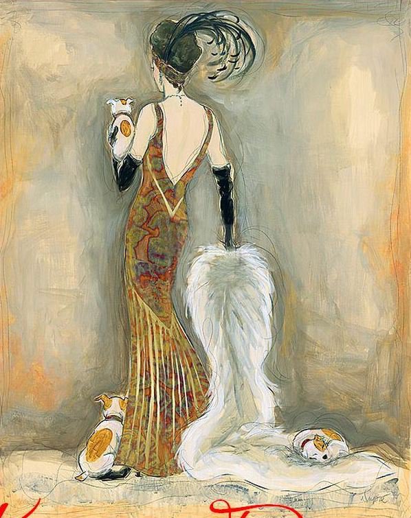 Собачки с дамочкой - дама, девушка - оригинал