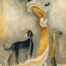 Схема вышивки «Дама с  афганами»