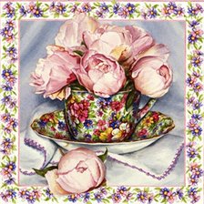 Оригинал схемы вышивки «Розы и чай» (№146766)