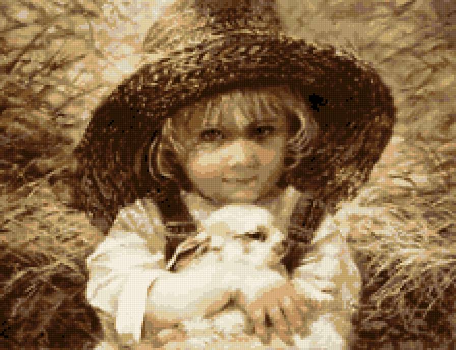 ребёнок с кроликом - предпросмотр