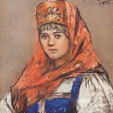 Оригинал схемы вышивки «Боярышня - Суриков  Василий  Иванович  (1848-1916)» (№147297)