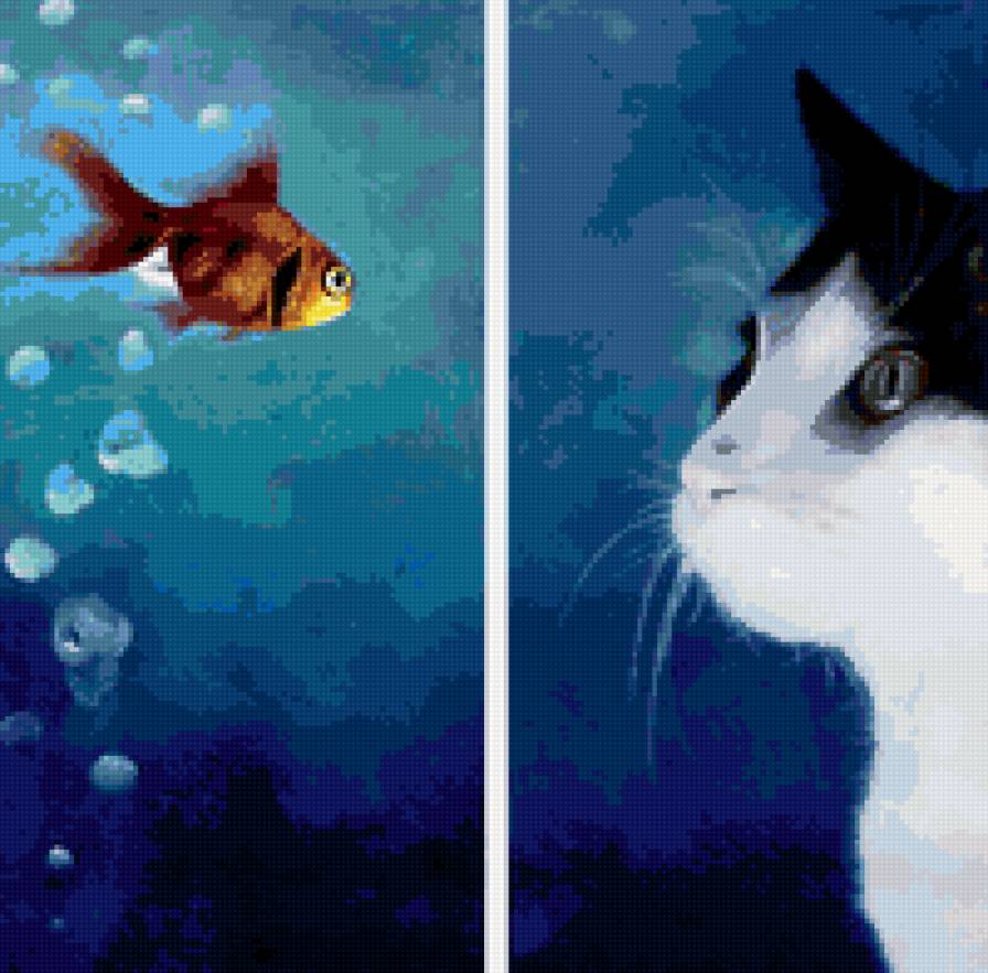 cat and fish - предпросмотр