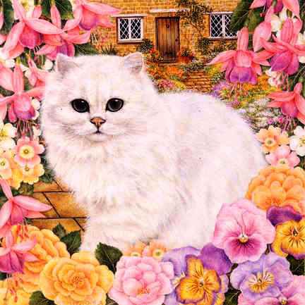 Пушинка - кошка, кот, животные, дом, цветы - оригинал
