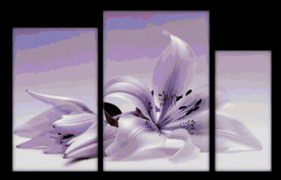 сиреневые лилии - модульная картина - предпросмотр
