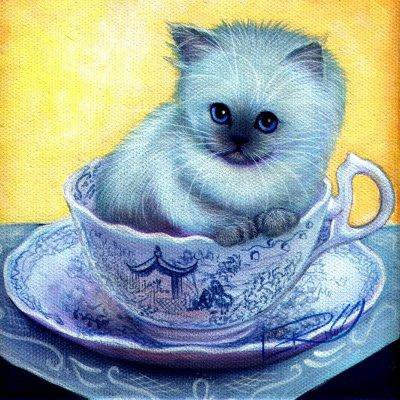 Котенок - живопись, коты, животные - оригинал
