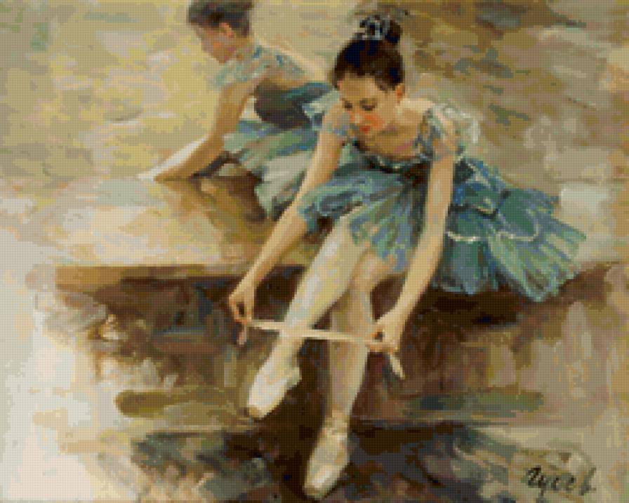 после репетиции.Гусев - балерина, живопись, картина, девушка - предпросмотр