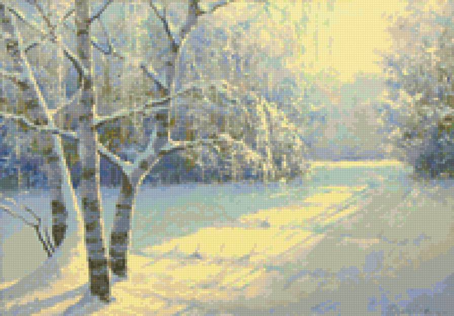 Лес зимой - пейзаж, природа, снег, зима, лес - предпросмотр