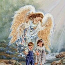 Оригинал схемы вышивки «ангел пазител» (№149065)