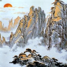 Оригинал схемы вышивки «Китайский пейзаж» (№149074)