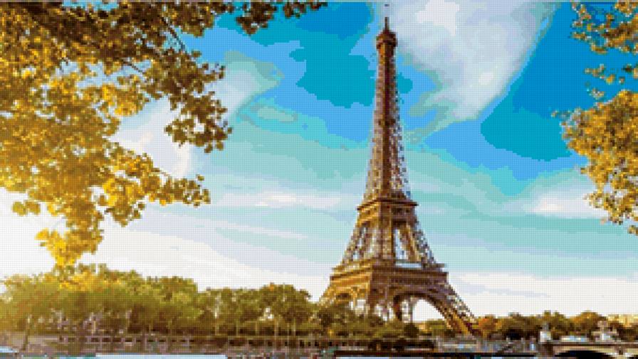 Солнечный Париж - париж, солнце, франция, мост, эйфелева башня - предпросмотр