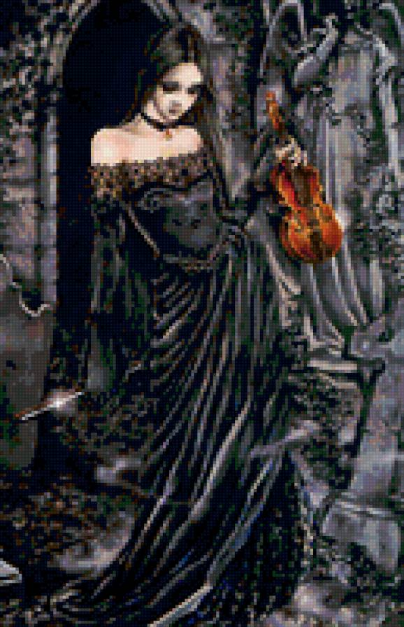 Скрипачка - девушка, женский образ, скрипачка, готика - предпросмотр
