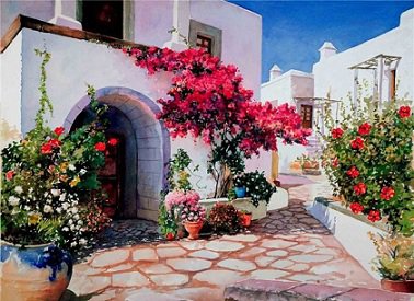 Улочки - греция, городской пейзаж - оригинал