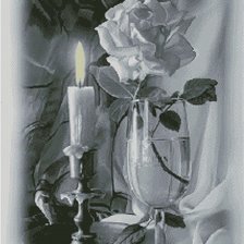Схема вышивки «Роза и свеча»