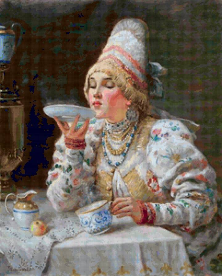 боярышня - девука, живопись, картина - предпросмотр