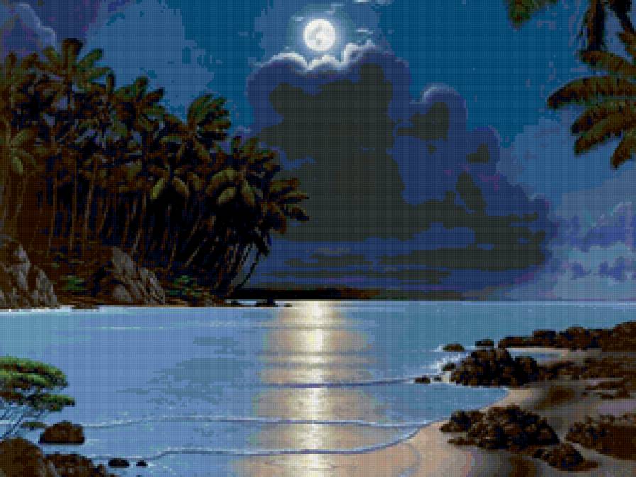 Лунная дорожка - природа, пейзаж, луна, лунная дорожка - предпросмотр