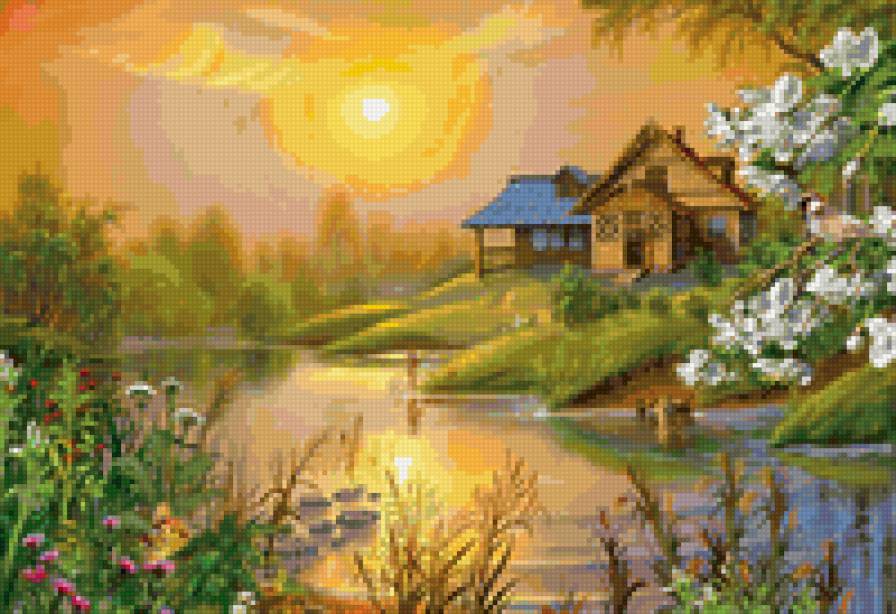 Деревенский пейзаж - природа, красота, деревня, пейзаж - предпросмотр